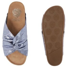 Vince Camuto Biminti Slide Sandals In Cool Blue 6.5